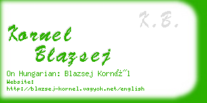 kornel blazsej business card